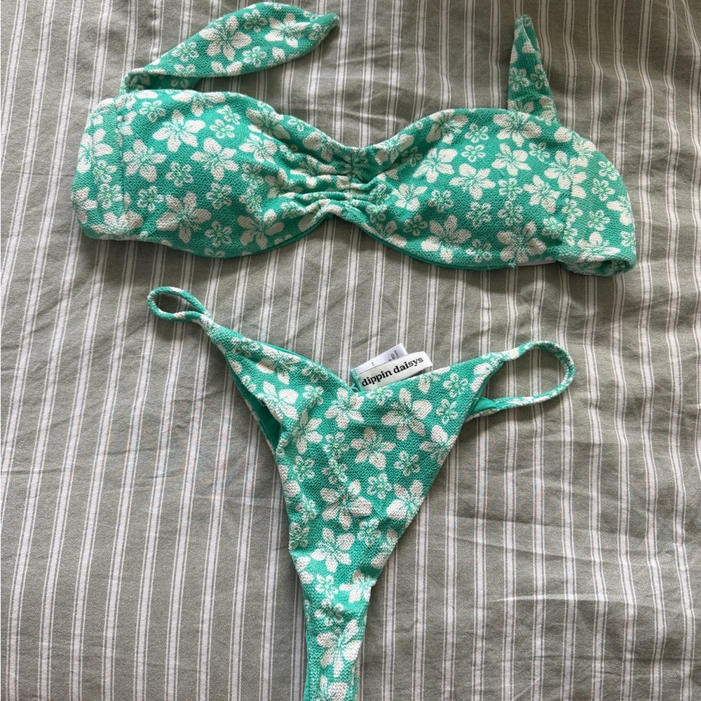 Dippin' Daisy's Floral Mint Green Bandeau Bikini